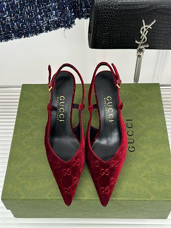 Kitlife gucci slingback pumps red hight heel 4cm