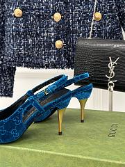 Kitlife gucci slingback pumps blue hight heel 4cm - 5