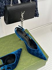 Kitlife gucci slingback pumps blue hight heel 4cm - 4