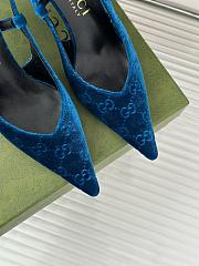 Kitlife gucci slingback pumps blue hight heel 4cm - 3