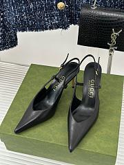 Kitlife gucci slingback pumps black smooth leather - hight heel 4cm - 1