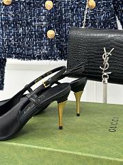 Kitlife gucci slingback pumps black smooth leather - hight heel 4cm - 4