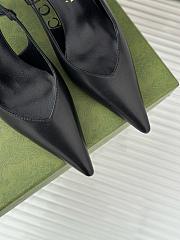 Kitlife gucci slingback pumps black smooth leather - hight heel 4cm - 3