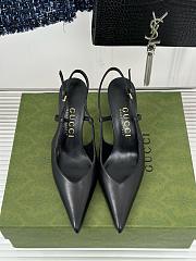 Kitlife gucci slingback pumps black smooth leather - hight heel 4cm - 2