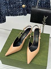 Kitlife gucci slingback pumps beige smooth leather - hight heel 4cm - 1