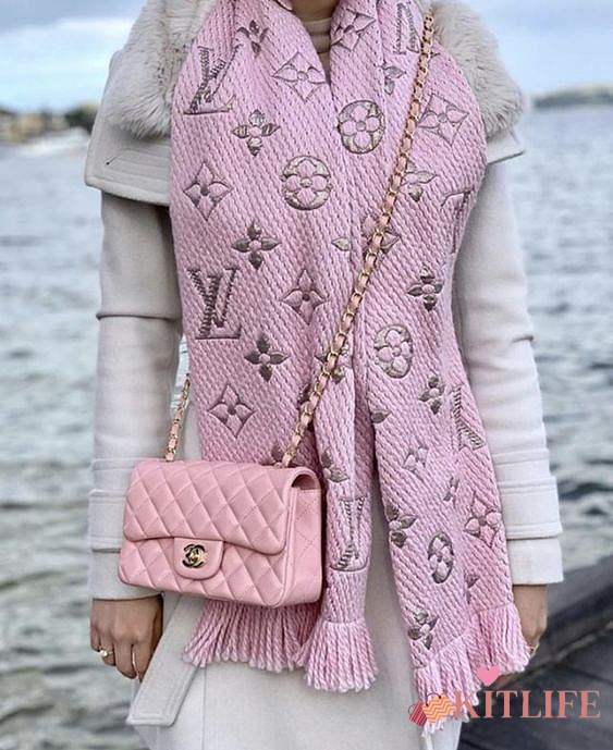 Kitlife Louis Vuitton scart Pink - 31x173 cm - 1