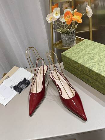 Kiltife Gucci slingback pump heels red