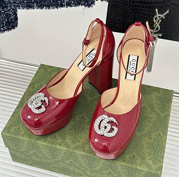 kitlife GUCCI Double G Platform Pumps red 11.5 cm