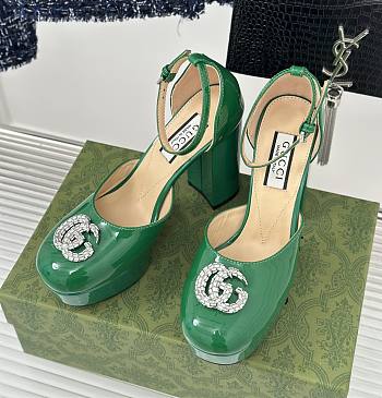 kitlife GUCCI Double G Platform Pumps green 11.5 cm