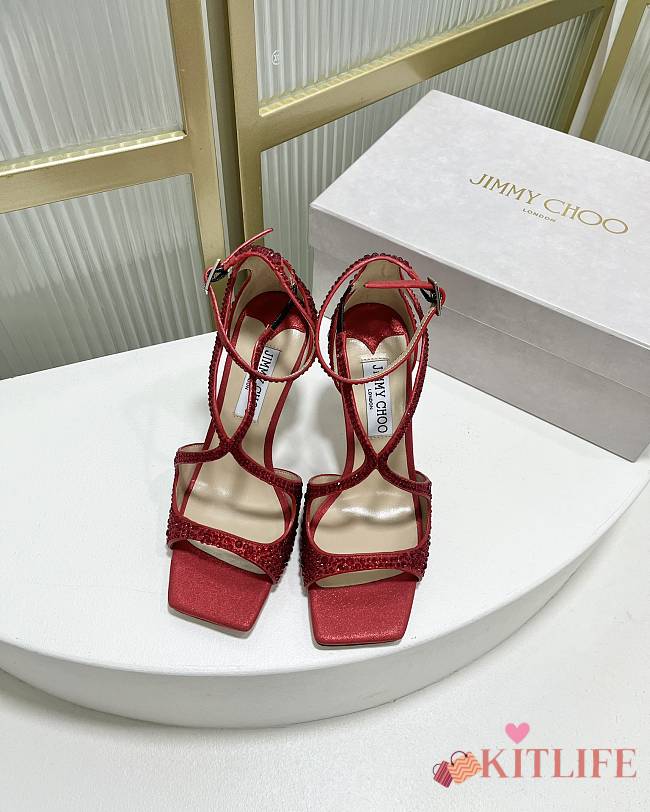 kitlife Jimmy Choo Azia 75 mm heels red - 1