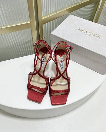 kitlife Jimmy Choo Azia 75 mm heels red