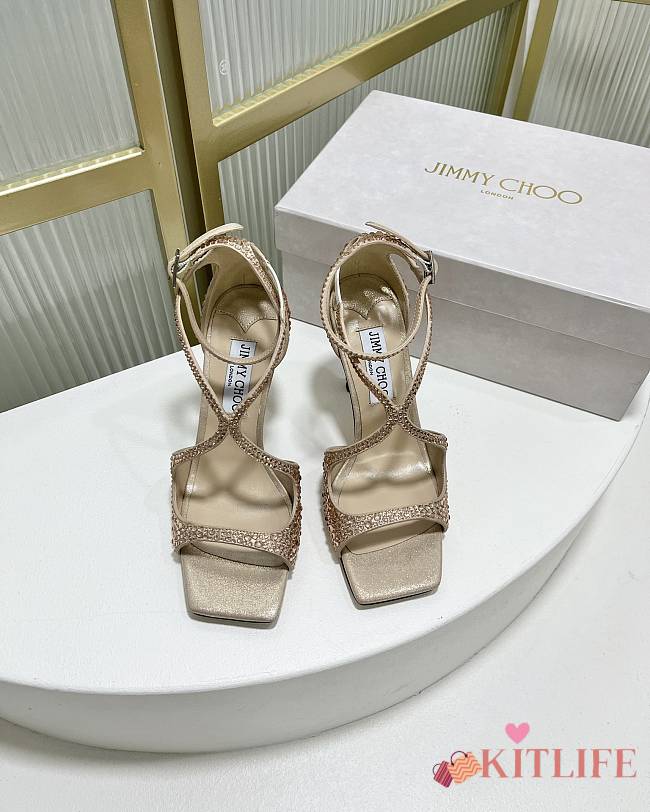 kitlife Jimmy Choo Azia 75 mm heels gold - 1