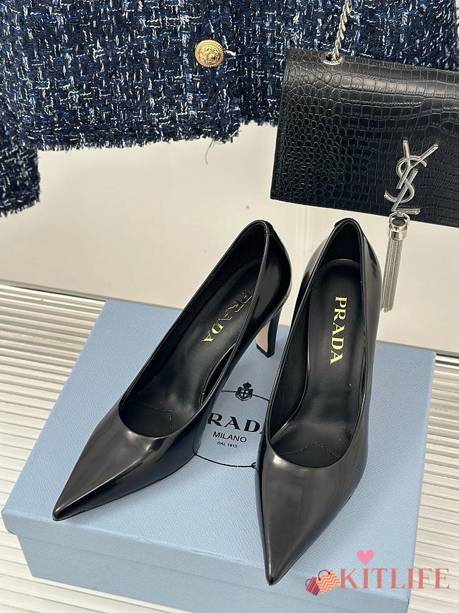 Kitlife Prada 85mm brushed-leather pumps black - 1