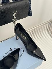 Kitlife Prada 85mm brushed-leather pumps black - 3