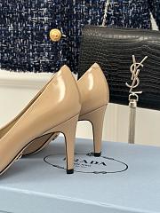 Kitlife Prada 85mm brushed-leather pumps beige - 4