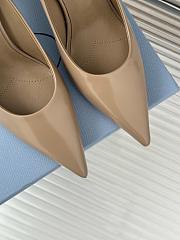 Kitlife Prada 85mm brushed-leather pumps beige - 3