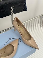Kitlife Prada 85mm brushed-leather pumps beige - 2