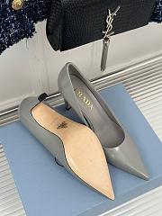 Kitlife Prada 85mm brushed-leather pumps gray - 6