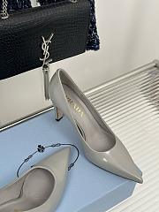 Kitlife Prada 85mm brushed-leather pumps gray - 3