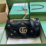 Kitlife Gucci Marmont soft leather black bag - 26x15x7 cm - 1