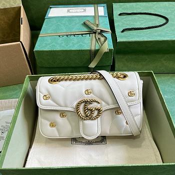 Kitlife Gucci Marmont soft leather white bag - 22x13x6 cm