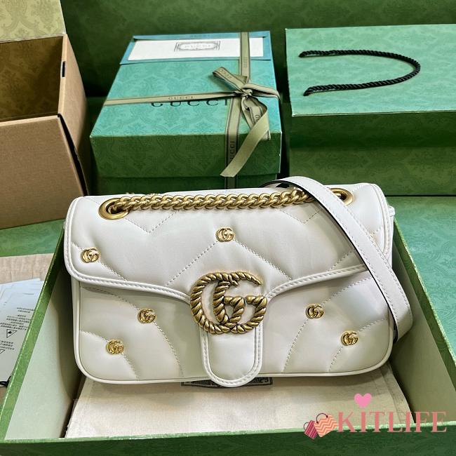 Kitlife Gucci Marmont soft leather white bag - 26x15x7 cm - 1