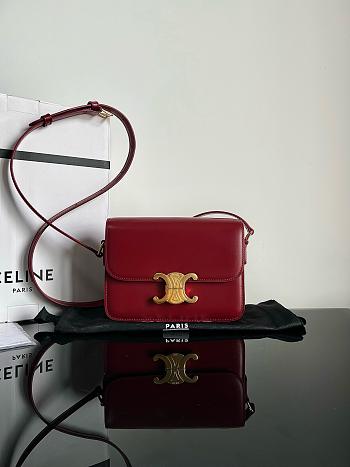 Kitlife Celine triomphe teen red bag - 18.5x14x6 cn