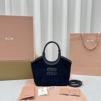 kitlife Miumiu IVY corduroy bag blue bag - 22x12x32 cm