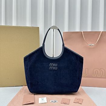 kitlife Miumiu IVY corduroy bag blue bag - 38×16×30cm