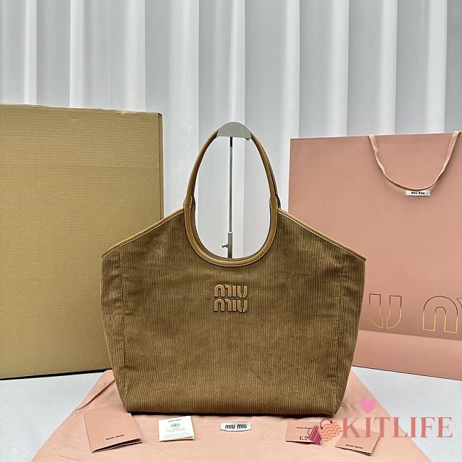 kitlife Miumiu IVY corduroy bag brown bag - 38×16×30cm - 1