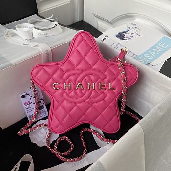 kitlife chanel flap pink bag star - 22.5x22.5x6 cm