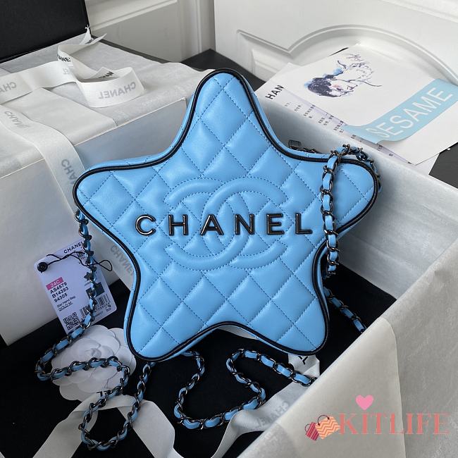 kitlife chanel flap blue bag star - 22.5x22.5x6 cm - 1