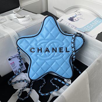 kitlife chanel flap blue bag star - 22.5x22.5x6 cm