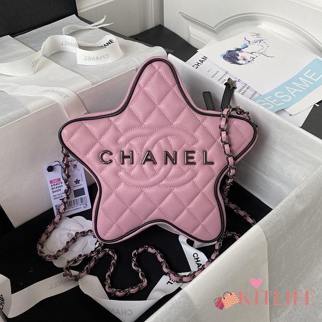 kitlife chanel flap light pink bag star - 22.5x22.5x6 cm - 1