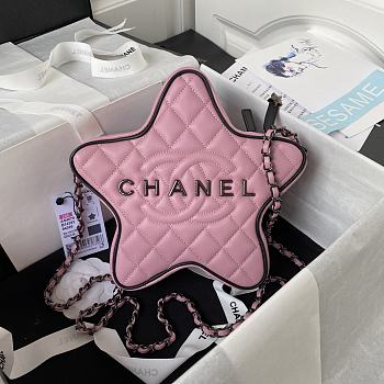 kitlife chanel flap light pink bag star - 22.5x22.5x6 cm