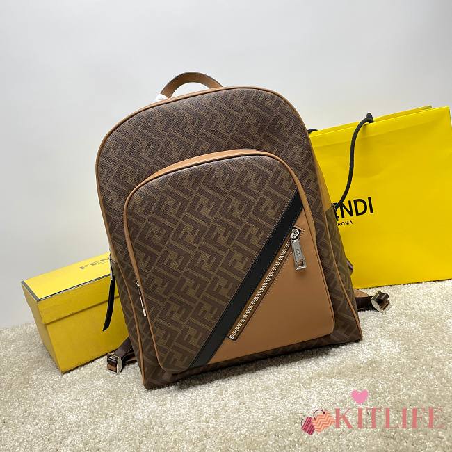 Kitlife fendi backpack brown - 33x13x44cm - 1