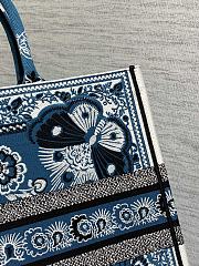 kitlife Dior tote bag Blue and White Butterfly Bandana Embroidery - 26x8x22 cm - 5