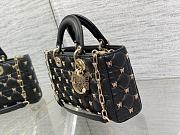 Kitlife Dior Lady Joy bag black Cannage Lambskin with Gold-Finish Butterfly Studs - 26cm - 6