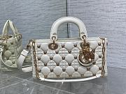 Kitlife Dior Lady Joy bag white Cannage Lambskin with Gold-Finish Butterfly Studs - 26cm - 1