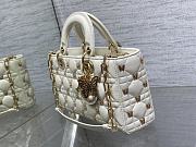 Kitlife Dior Lady Joy bag white Cannage Lambskin with Gold-Finish Butterfly Studs - 26cm - 3