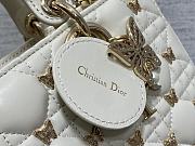 Kitlife Dior Lady Joy bag white Cannage Lambskin with Gold-Finish Butterfly Studs - 26cm - 4