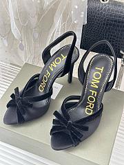 Kitlife TOMFORD Satin SATIN&Velvet Bow slingback black - heels 105mm - 1