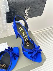 Kitlife TOMFORD Satin SATIN&Velvet Bow slingback blue - heels 105mm - 6