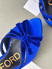 Kitlife TOMFORD Satin SATIN&Velvet Bow slingback blue - heels 105mm - 3