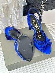 Kitlife TOMFORD Satin SATIN&Velvet Bow slingback blue - heels 105mm - 2