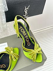 Kitlife TOMFORD Satin SATIN&Velvet Bow slingback green - heels 105mm - 6