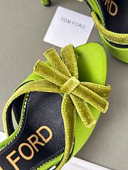 Kitlife TOMFORD Satin SATIN&Velvet Bow slingback green - heels 105mm - 5