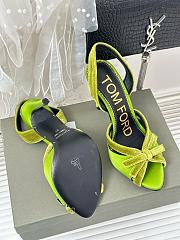 Kitlife TOMFORD Satin SATIN&Velvet Bow slingback green - heels 105mm - 3