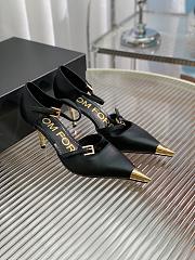 Kitlife TOM FORD Double Strap Mary Jane Satin Pumps Black - 7.5cm - 1