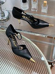 Kitlife TOM FORD Double Strap Mary Jane Satin Pumps Black - 7.5cm - 2